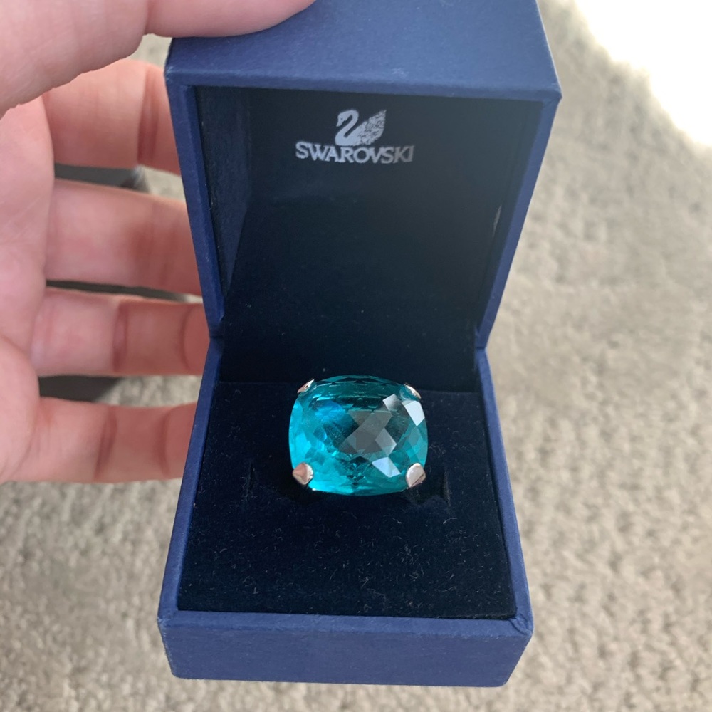 Swarovski Blue Crystal Cocktail Ring